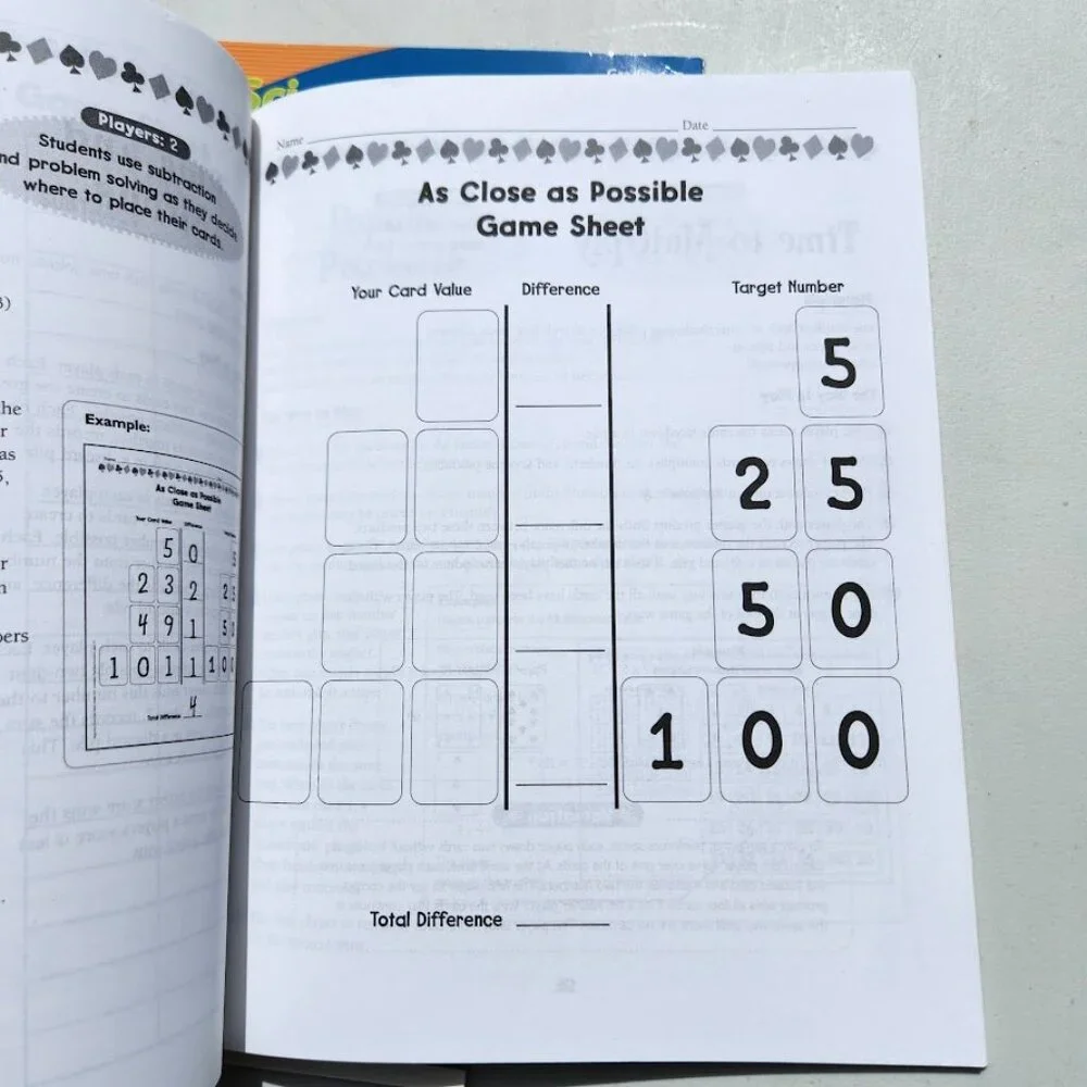Workbook Activity Book Bundle Lot of 3 Books Multiplication Math Puzzle Card Gam